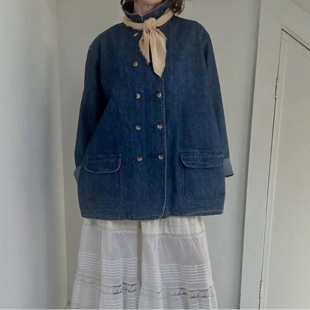 L.L. Bean RARE Double Breasted Bug Jean Jacket